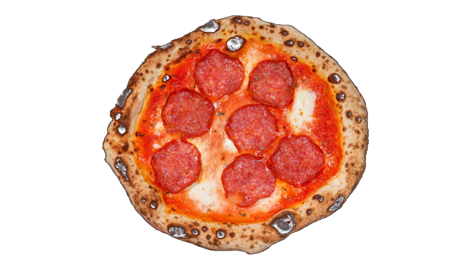 Neapolitanische Pizza mit Thunfisch und roten Zwiebelringen